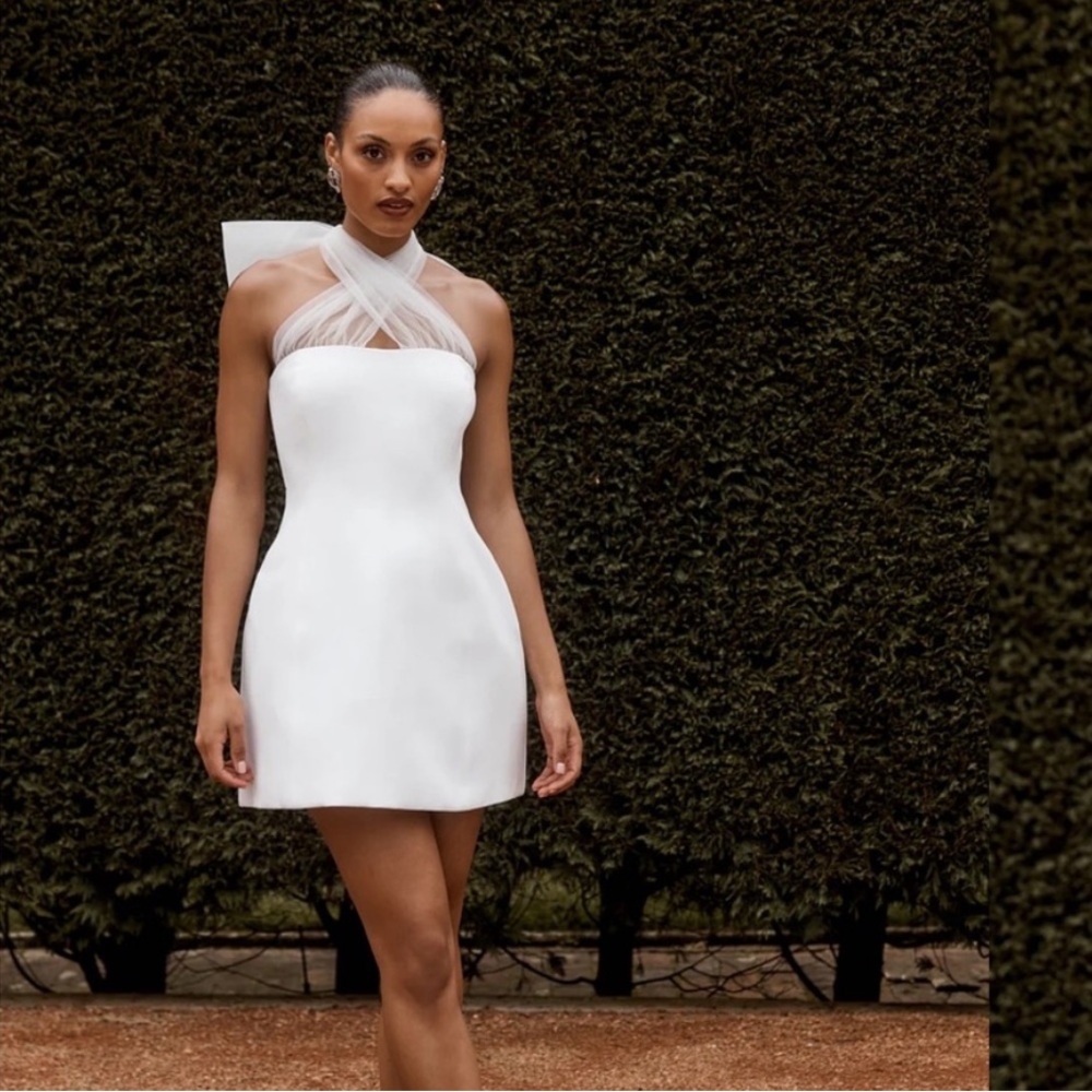 Meshki Maryam Tulle Bow Mini Dress